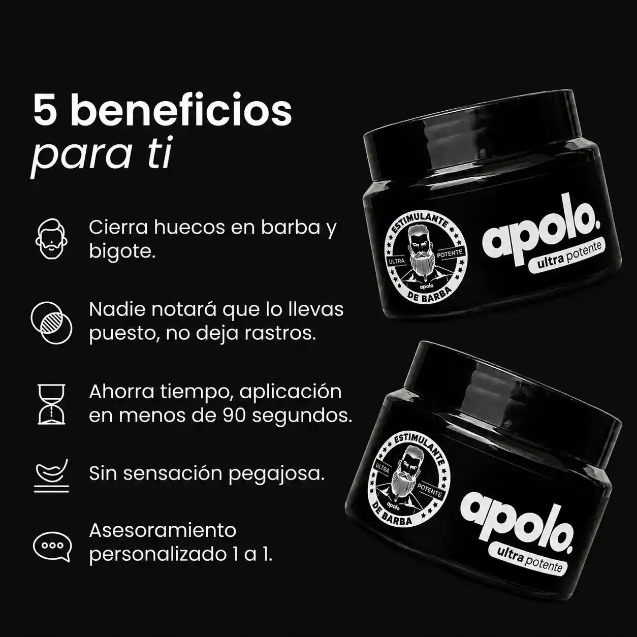 Apolo para Crecimiento de Barba Ultra Potente